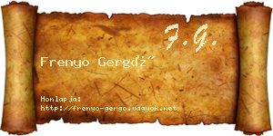 Frenyo Gergő névjegykártya